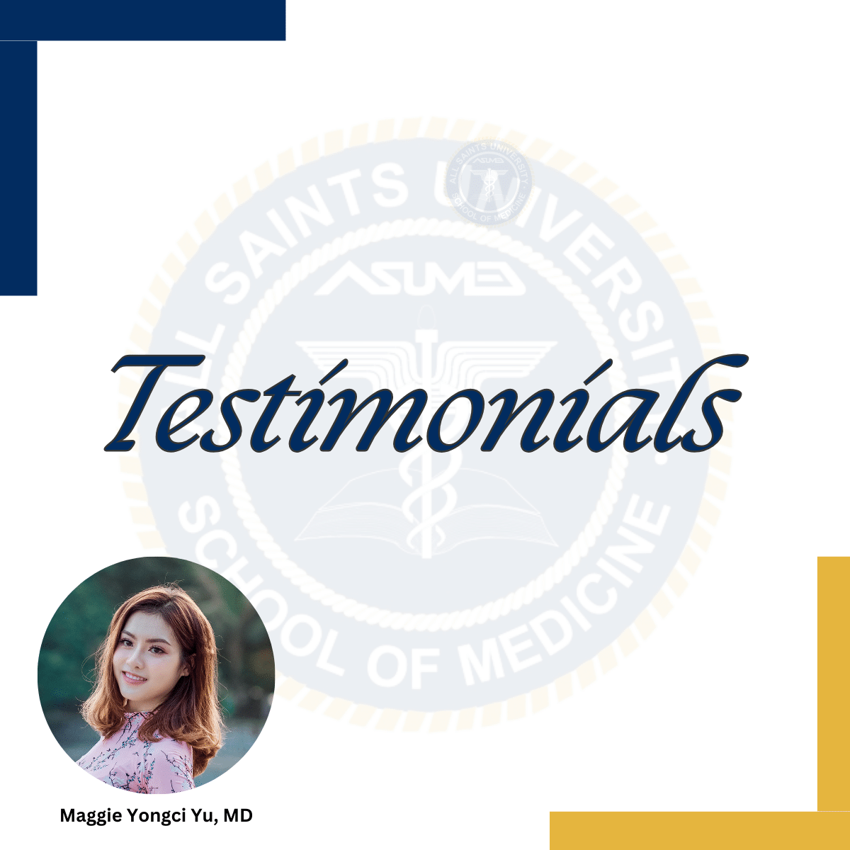 Dr. Maggie Yongci Yu Testimonials
